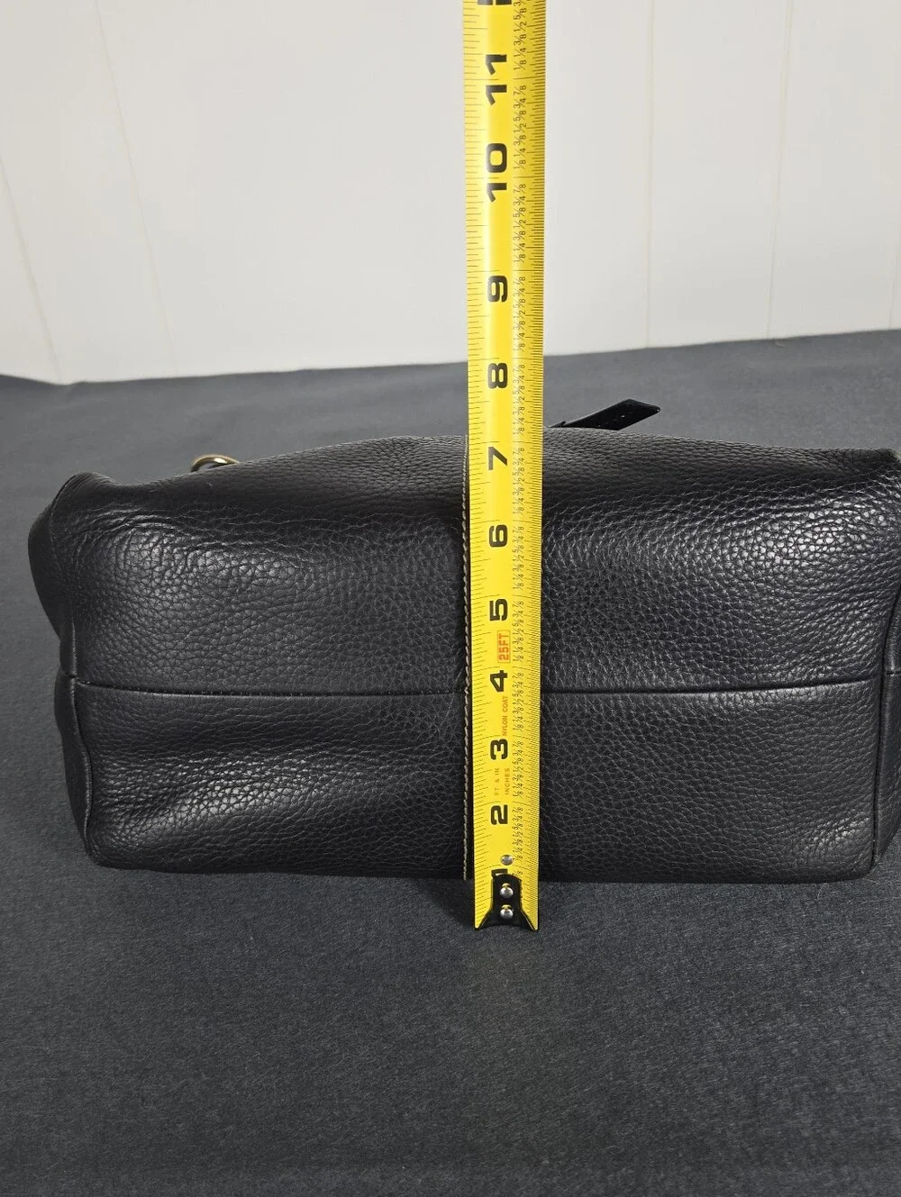 Dooney & Bourke Black Pebbled Leather Hobo with Gold Hardware Travel Plane